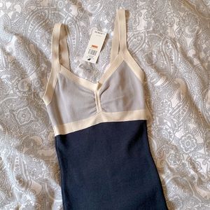 BCBG MaxAzria silk and nylon knit bodycon dress